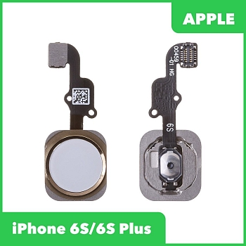 Шлейф, FLC для телефона Apple iPhone 6S, Apple iPhone 6S Plus с кнопкой HOME, золотой